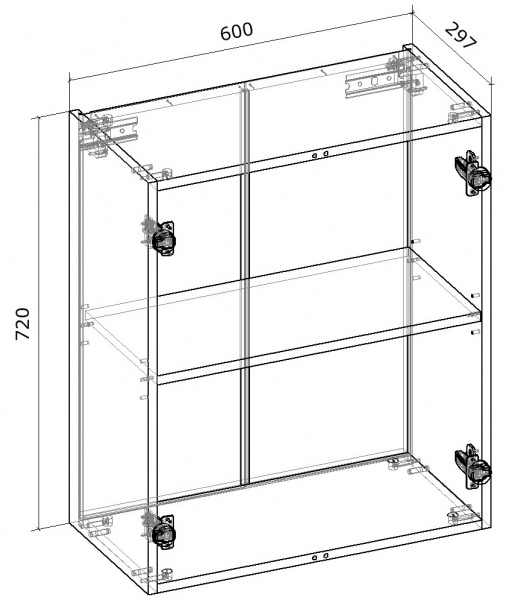 Шкаф верхний Грейд распашной (ТОП) 600x720x300 мм белый 