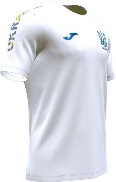 Футболка формы сборной Украины 2021 Joma FED. FUTBOL UCRANIA SHORT SLEEVE T-SHIRT AT102362B200 р. 2XL белый