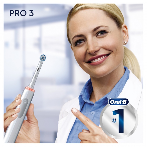 Електрична зубна щітка Oral-B Pro 3 3500 Sensitive Clean біла + чохол