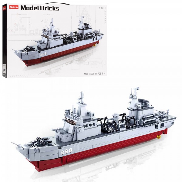 Конструктор Sluban Model Bricks: Військовий корабель M38-B0701