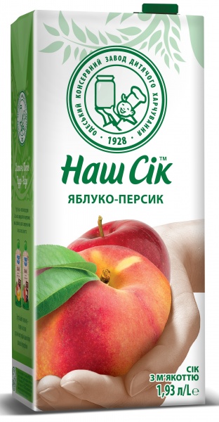 Сік Наш Сік Яблучно-персіковий з м’якоттю 1,93 л 