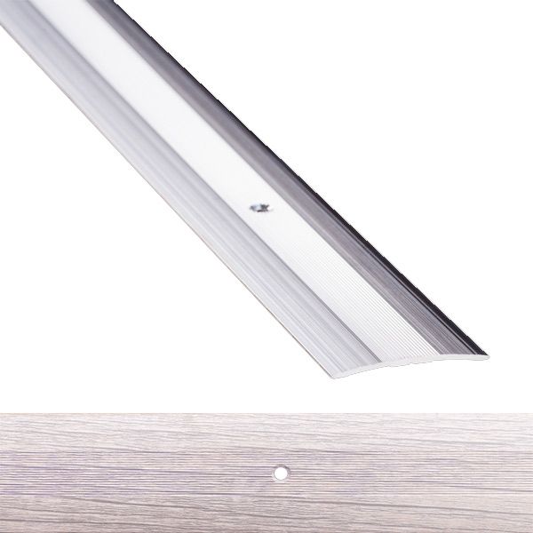 Порожек алюминиевый 1-А Лугалпроф профилированный с отверстиями 3х40x900 мм дуб пепельный