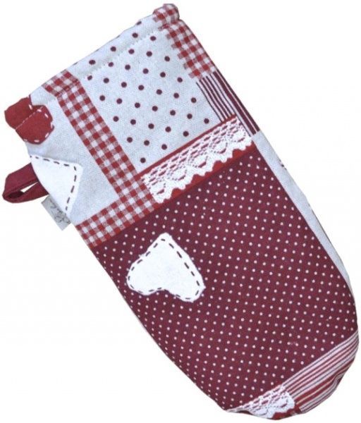 Прихватка-варежка Кружевоо 16x33 см красный Прованс 