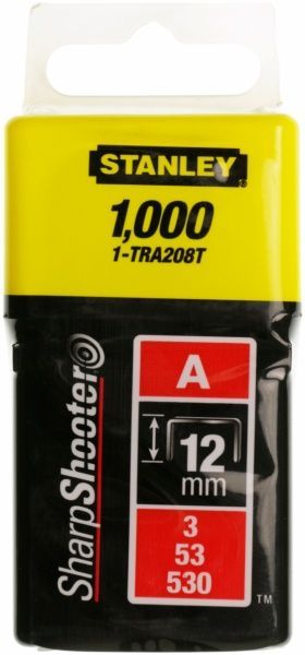 Скобы для ручного степлера Stanley 12 мм тип 53 (А) 1000 шт. 1-TRA208T