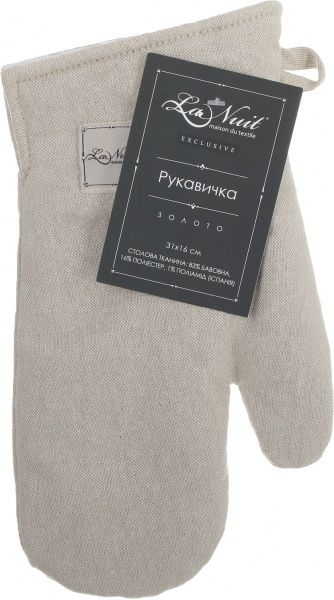 Прихватка-рукавиця Золото 16x31 см золотий/срібний La Nuit 