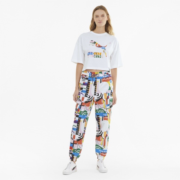 Штани Puma PI AOP Woven Track Pants 53024302 р. L різнокольоровий