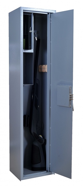 Сейф оружейный Metalzavod ШО-1300 серый (2 ружья + трейзер) 