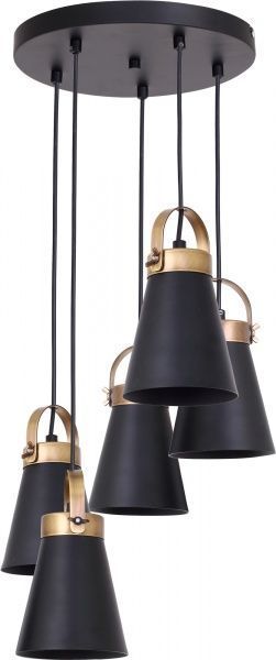 Люстра підвісна Luminex Atos 7758 5x60 Вт E27 чорний/латунь 