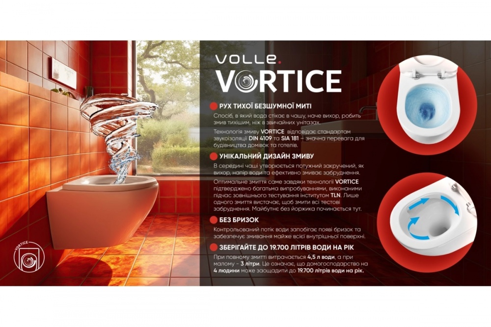 Унитаз подвесной VOLLE GIRO VORTICE, 49*36*34см, сиденье Duroplast slow-closing