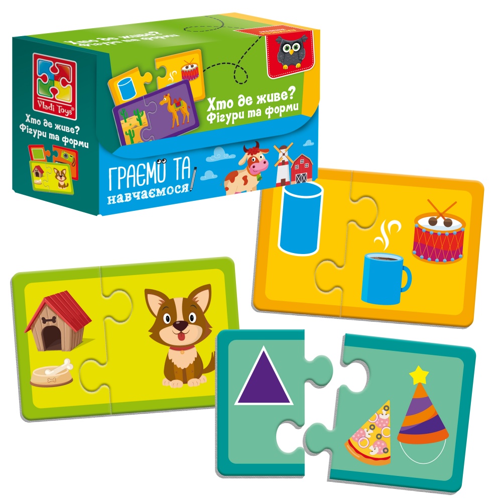 Пазлы-половинки Vladi Toys Найди пару. Кто где живет? На что похоже? VT5003-03