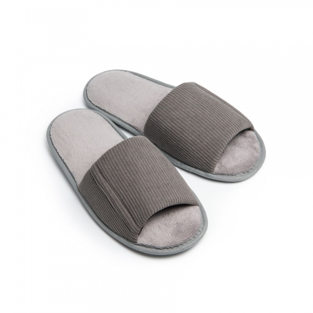 Тапки домашние Twins HS-VL вельвет mono р.44/45 серый