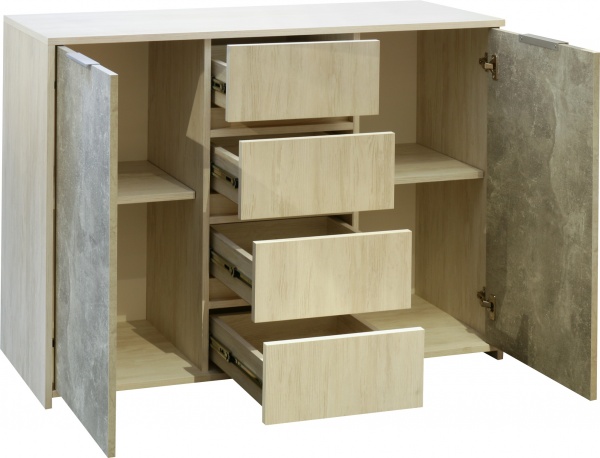 Комод Фонте Ф-КМ -4-2 артвуд светлый/ателье светлое 