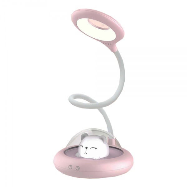 Светильник настольный аккумуляторный LED 4 Вт белый с розовым TGX-7086 