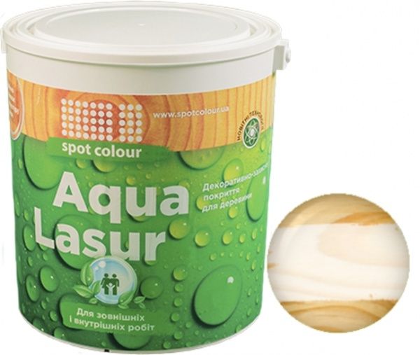 Лазурь Spot Colour Aqua Lasur белое дерево шелковистый мат 2,5 л