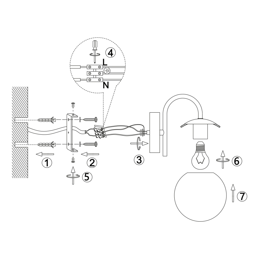 Бра Miorro Palermo металл/стекло 1x40 Вт E27 белый хром 51-311-043