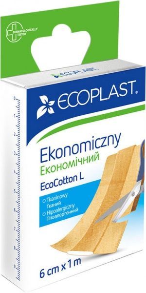 Лейкопластир ECOPLAST економічний EcoCotton L 6 см 1 м нестерильні