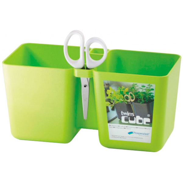 Горщик пластиковий Prosperplast Cube прямокутний 2,5л лайм (19509-389) 