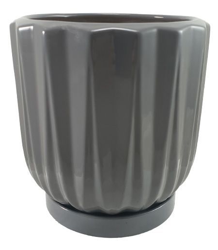 Горщик керамічний Резон Лілейник круглий 2,6 л сірий (Р286сір) 