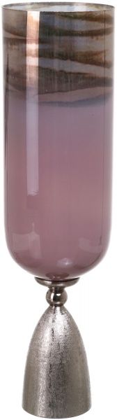 Ваза скляна античний нікель 15х57 см PANACHE