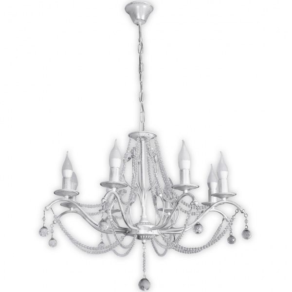 Люстра подвесная Hopfen Wien 8x60 Вт E14 бело-серебряный 