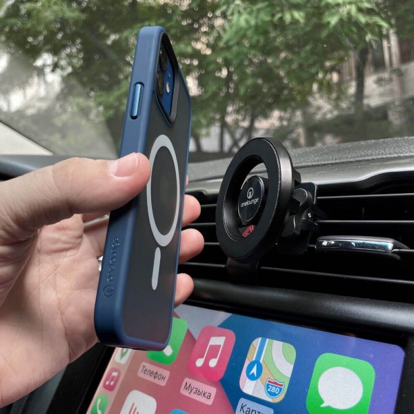 Автотримач OneLounge 1Mag MagSafe для iPhone 13 | 12 чорний