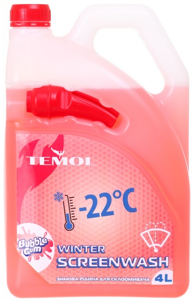 Омивач скла TEMOL Winter Screenwash Bubble Gum зима -22°С 4л 