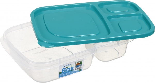Ланч-бокс з кольоровою кришкою на 3 відділення №40 DIOMEDEA