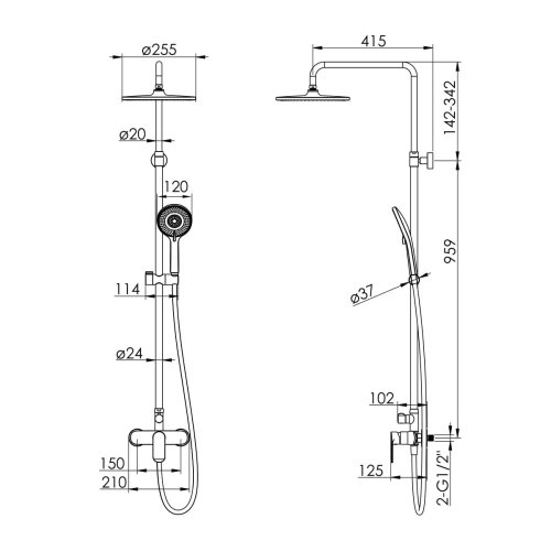 Душевая система Imprese t03000701AA