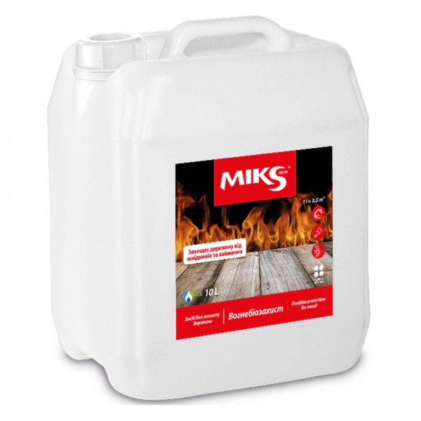 Огнебиозащита MIKS Color Вогнебіозахист для деревини 10 л