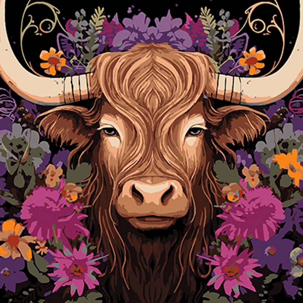 Набір для розпису за номерами Strateg на чорному фоні в асортименті 40х40 см