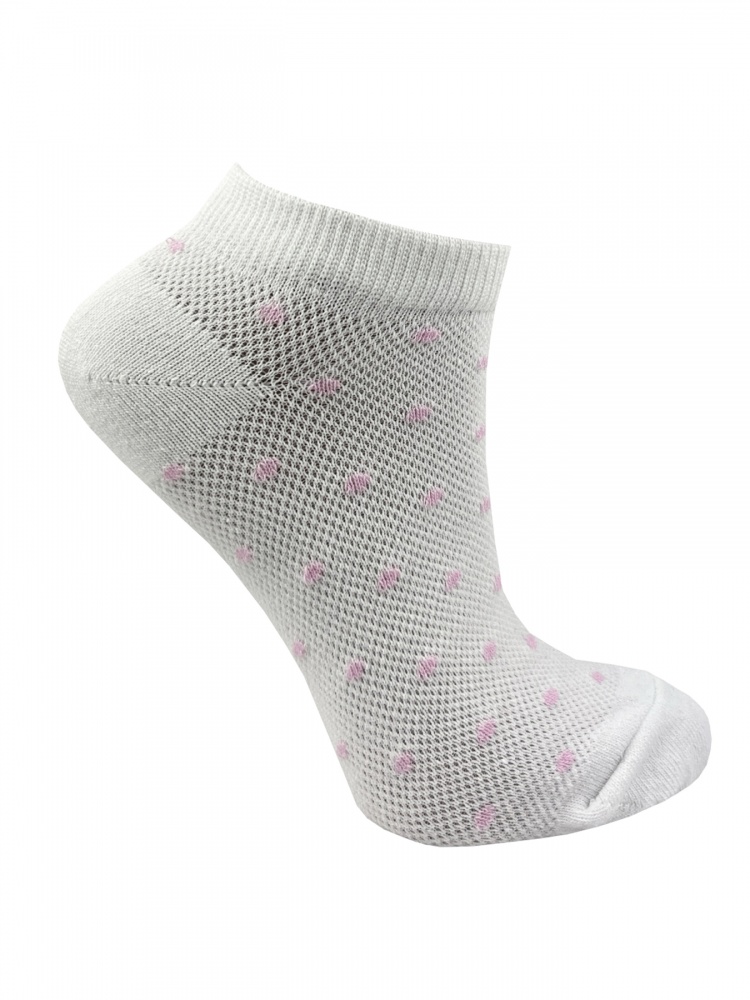 Шкарпетки жіночі Premier Socks Економ коротка сітка з яскравими цяточками р.23-25 білий