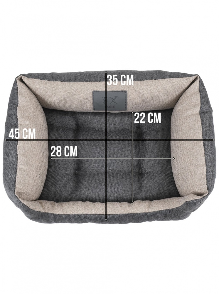 Лежак FX home Mальмо 40х30х12 см, бежево-серый