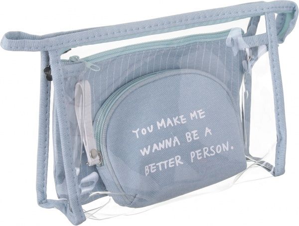 Набір косметичок Смужка 3 шт B10769 блакитний 