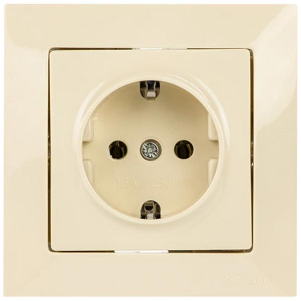 Розетка Mutlusan Candela із заземленням кремова