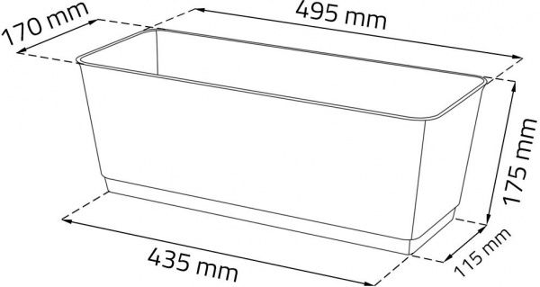 Ящик балконный Prosperplast Ratolla round прямоугольный 14,7л белый (76964-449) 