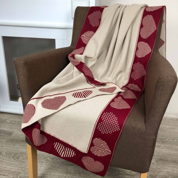 Плед Сердце 100x150 см беж Прованс