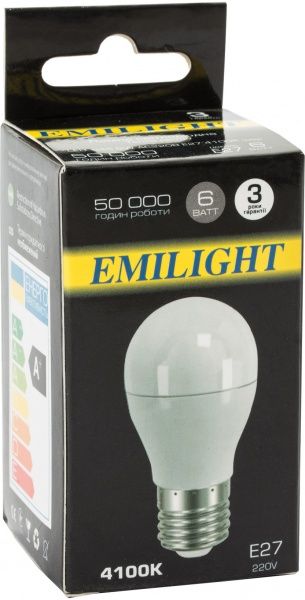 Лампа світлодіодна Emilight 6 Вт G45 матова E27 4100 К LED G45 6W AC220-240V Е27 4100 