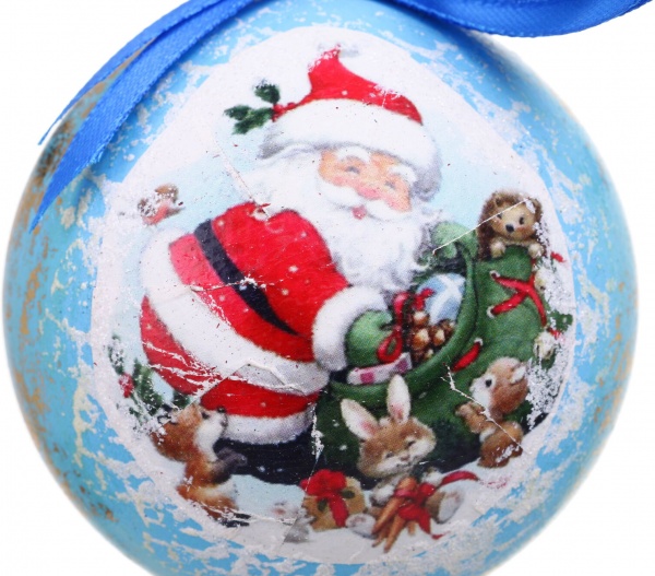 Шар новогодний Декупаж d 80 мм в ассортименте