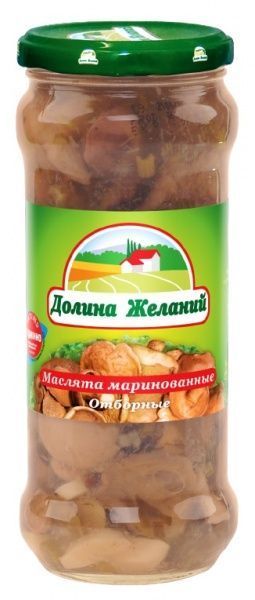 Грибы маринованные Долина желаний Маслята 580 мл 500 г