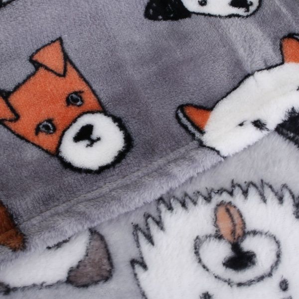 Плед Flannel Happy Dogs 160x200 см сірий La Nuit 