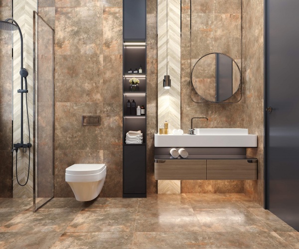 Плитка Golden Tile METALLICA коричневий 78790 600х1200 