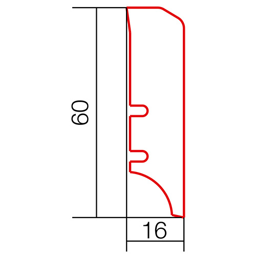 Плинтус шпон Barlinek ясень орех 16x60x2200 мм 