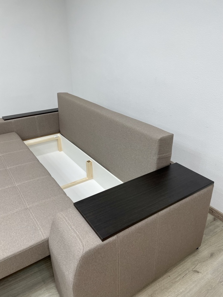 Диван прямий Елегант Епісофт Діжон ліва ніша капучино 2400x1060x890 мм