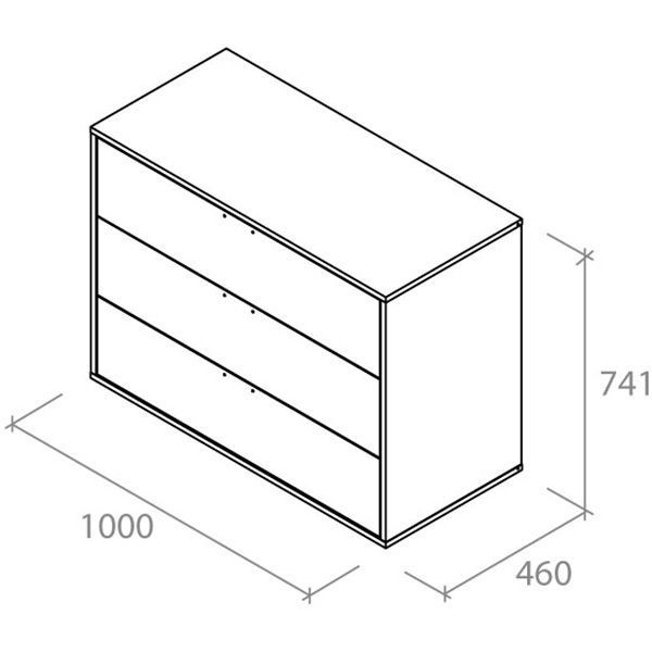 Комод Aqua Rodos Hennessy 3 ш серый/белый 