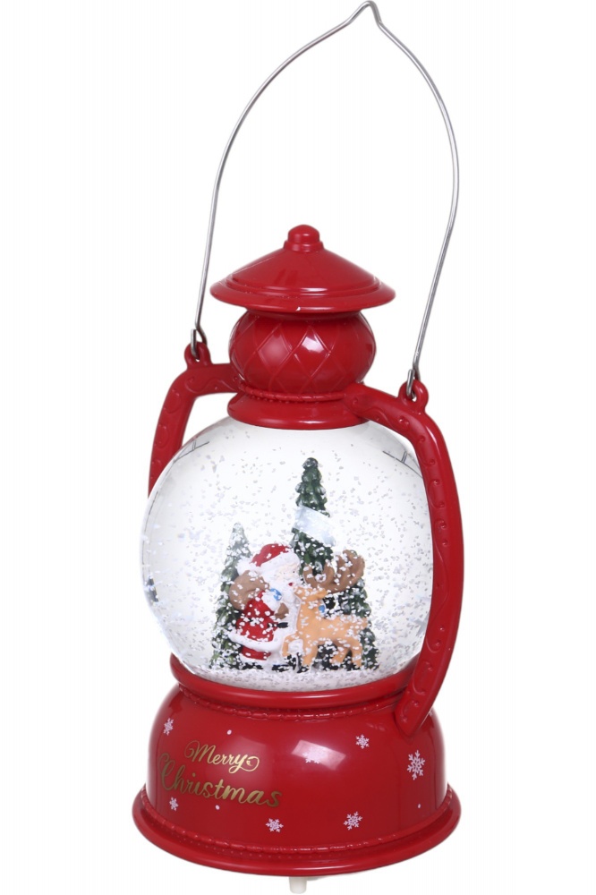 Ліхтар декоративний різдвяний сніжна куля 20.5 см JM2368