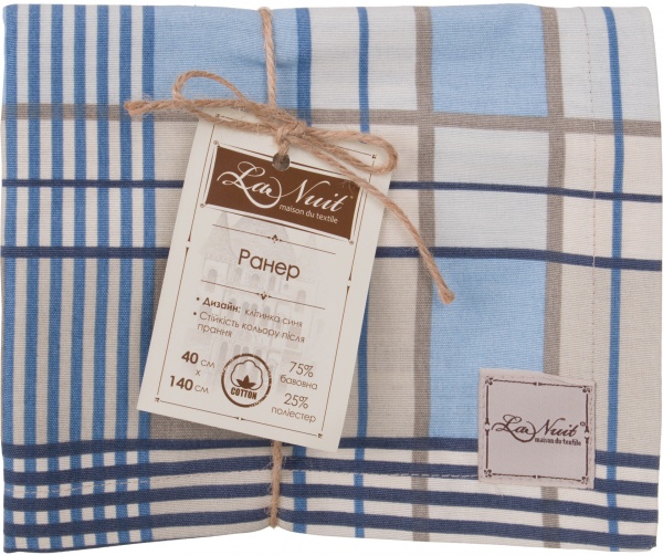Раннер Шато клетка 40x140 см синий La Nuit 