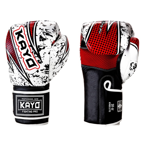 Боксерські рукавиці KRBG -215 leather-12 12oz білий із червоним