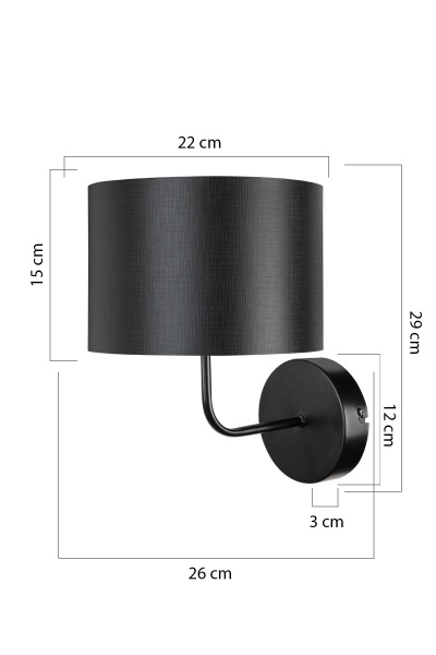 Бра Nora 1x60 Вт E27 черный MDL.4803 