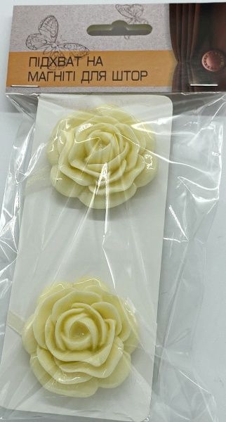 Магнит Розочка d50 мм белый Р0016 MISLT