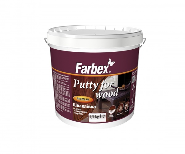 Шпаклівка по дереву та мінеральним поверхням Farbex білий 1500 мл 1500 г